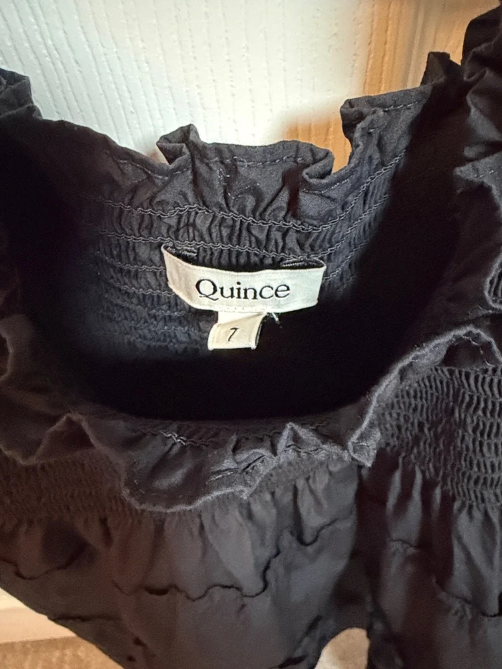 Quince Black Ruffled Strap Tiered Girls Dress - Picture 2 of 4